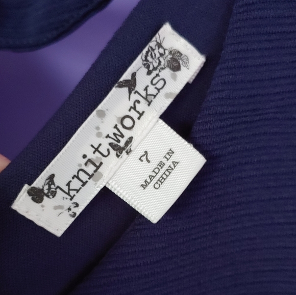 Adorable Sleeveless Navy & Lavender Dress W/Purse - Picture 6 of 6